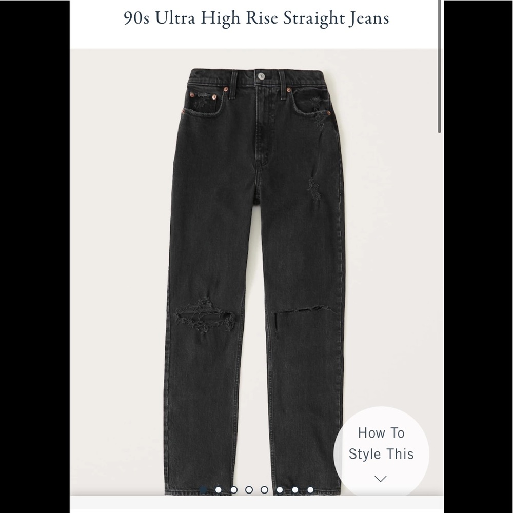 Abercrombie 90’s ultra high rise straight jeans (30)